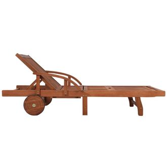 Berkfield Home Sun Loungers 2 pcs with Table Solid Acacia Wood in Brown