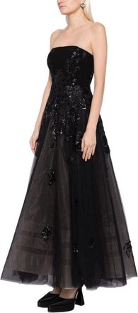 Saiid Kobeisy Tulle Beaded Dress With A Crepe Strapless Top