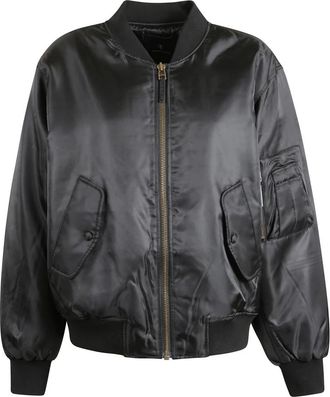 Anine Bing Zwarte Bomberjack - Dames - Bomber jackets - Zwart - M - Polyester - Jassen