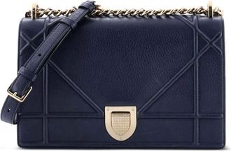 Dior Diorama Flap Bag Grained Calfskin Medium crossbody bag - Blauw