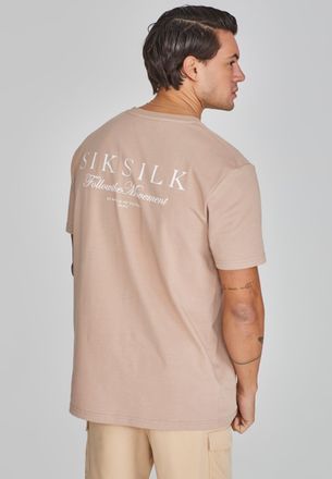 Siksilk Camiseta gr&aacute;fica beige para hombre SikSilk M