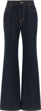 Alexander McQueen Straight Leg Jeans Blu-Donna