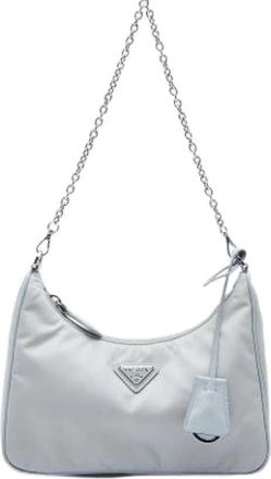 Prada Pre-owned Satchel - Dames - Vintage Schoudertas - Grijs - ONE Size - Nylon - Vintage