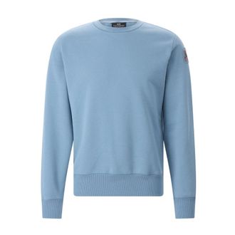 Parajumpers Gebreide trui met ronde hals - Heren - Sweatshirts & Hoodies - Blauw - Maat: 2XL Katoen
