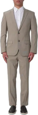 HUGO BOSS Abito Monopetto in Misto Lana Vergine - - Suits - Uomo - Beige - L