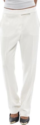 Max Mara White Slim Flat Front Pants