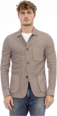 Distretto12 Klassieke Jas met Logo Details - Heren - Blazers - Bruin - S - Katoen - Jassen