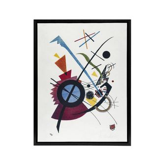 Artery8 Violet Abstract Painting Wassily Kandinsky Framed Canvas Wall Art in White | Size: W24 x H32