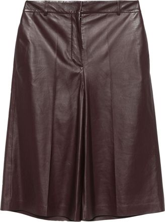 Fabiana Filippi leather shorts - women - Cotton/Calf Leather - 40 - Red