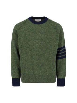 Thom Browne Green 4-Bar Wool Sweater
