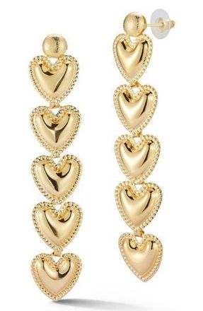 Sphera Milano Linear Heart Drop Earrings in Gold at Nordstrom Rack
