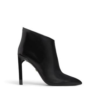 Roberto Cavalli Ladies Black Calfskin Lacquered Heel Booties, Brand Size 36 ( US Size 6 )