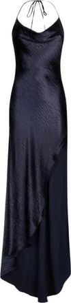 Roberto Cavalli Elegante Cowl Neck Jurk - Dames - Avondkleed - Blauw - S - Kleedjes