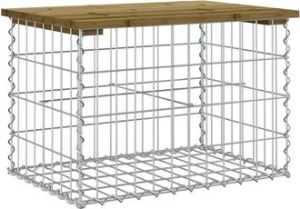 vidaXL Vidaxl - Banco Jard&iacute;n Dise&ntilde;o Gaviones Madera Pino Impregnada 63x44x42 Cm