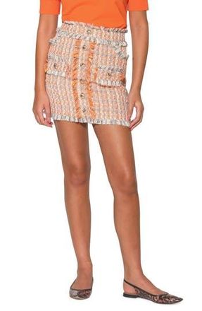 Walter Baker Dalia Tweed Skirt in Malibu Orange Tweed at Nordstrom Rack, Size 8