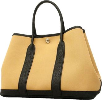 Herm&egrave;s Black Toile Officier Tote Bag (Pre-Owned)