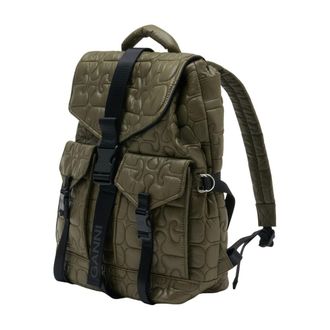 Ganni Womens Re Tech Backpack Green Synthetic