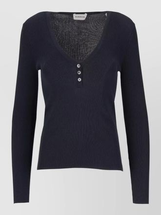 Parosh knit top button detail long sleeves v neck