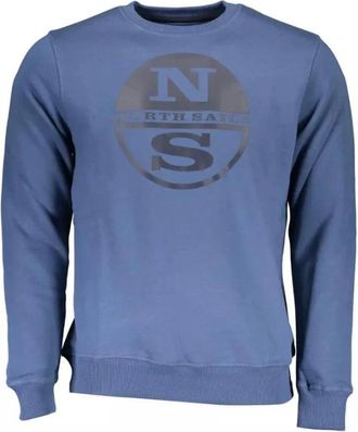 North Sails Hoodies & sweatvesten, Heren, Blauw, 2Xl, Katoen, Blauwe Katoenen Crew Neck Sweatshirt