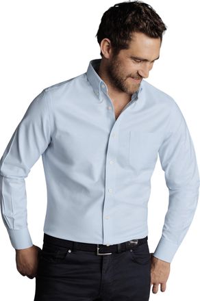 CHARLES TYRWHITT Mens Slim Fit Button-Down Collar Non-Iron Stretch Oxford Shirt