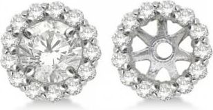Allurez Round Diamond Earring Jackets for 4mm Studs 14K White Gold (0.35ct)