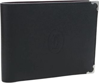 Cartier Pre-owned Vintage Bifold Portemonnee - Dames - Vintage Accessoires - Zwart - ONE Size - Leer - Vintage