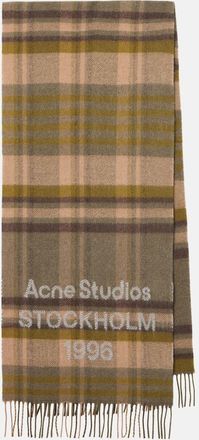 Acne Studios Logo checked wool scarf