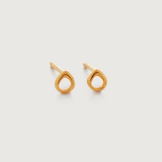 Monica Vinader Gold Nura Reef Open Stud Earrings