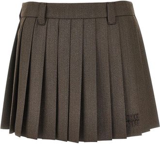 Miu Miu Pleated wool mini skirt Woman 40