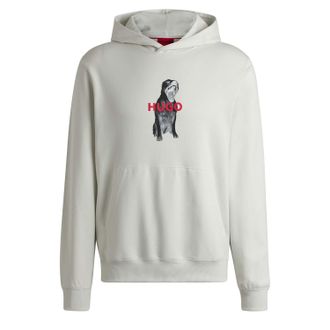 HUGO BOSS Hugo Dartchon Animal Graphic Hoodie voor heren in Naturel