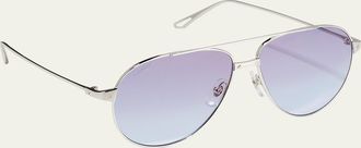 Cartier Santos Screw Metal Aviator Sunglasses