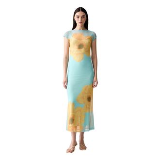 Never Fully Dressed Floral Knit Mini Jurk - Dames - Maxi kleedjes - Veelkleurig - XS - Polyester - Kleedjes