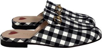 Gucci Womens Cotton Princetown Horsebit Check Mule (Authentic Pre-Loved)