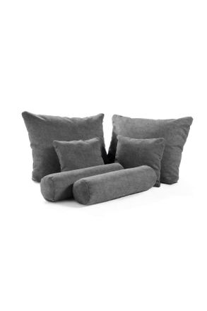 Esposa Kissensatz, Anthrazit, Textil, 6-teilig, Füllung: Faserbällchen, Heimtextilien, Wohntextilien, Kissen, Zierkissen