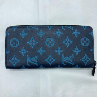 Louis Vuitton Monogram Shadow Blue Navy Monogram Shadow Long Wallet (Bi-Fold) (Pre-Owned)