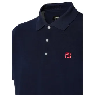 Fendi Cotton Polo Shirt - Navy