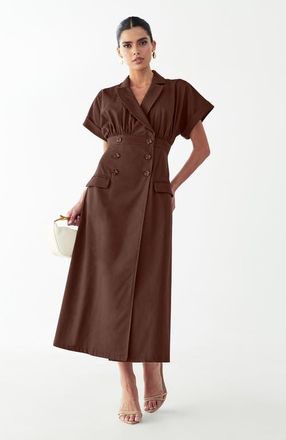 Willa Elsie Midi Dress in Chocolate at Nordstrom, Size 10