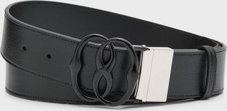 Bally Mens Reversible Leather Emblem Belt