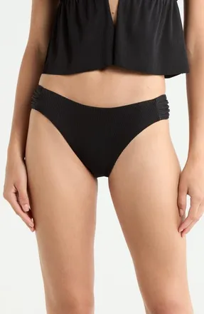 Sanctuary Side Tab Hipster Bikini Bottoms in Black at Nordstrom, Size X-Large