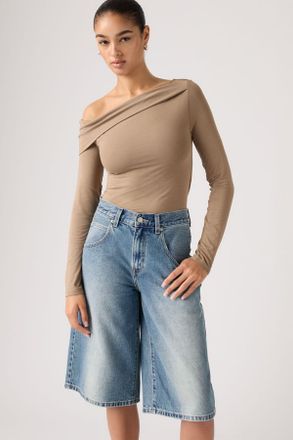 Levi's Top de manga larga y hombros descubiertos Clara - Mujer - XS - Crema / Pine Bark