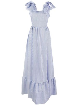 Philipp Plein Abito lungo con ruches - Blu