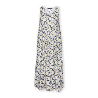Elena Miro Geprinte Lange Jurk - Dames - Casual kleedjes - Blauw - S - Katoen - Kleedjes