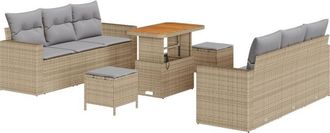 vidaXL Vidaxl - Garden Sofa Set 9 pcs Black and light grey 90 x 55 x 71 cm