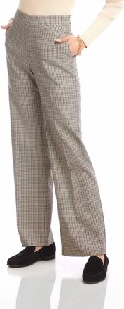 Karen Kane Soraya Straight Leg Trousers In Cream And Black