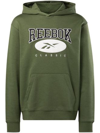 Reebok Varsity logo-embroidered hoodie - unisex - Cotton/Recycled Polyester - S - Green