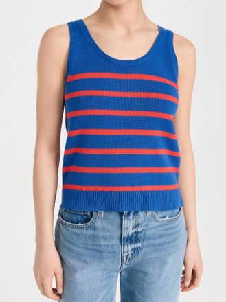 Kule The Gio Tank Top In Denim/poppy