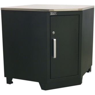 Loops 930mm Heavy Duty Modular Corner Floor Cabinet - Adjustable Shelf - Locking