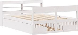 vidaXL Vidaxl - Estructura De Cama Sin Colch&oacute;n Madera Maciza Blanca 120x190 Cm