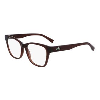 Lacoste Eyeglasses Square Full Rim, Brown Frame And Clear Demo Lenses Lens L2920N200