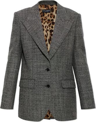 Dolce & Gabbana Blazer de Lana con Abertura Sencilla - Jackets - Mujer - Gris - XS